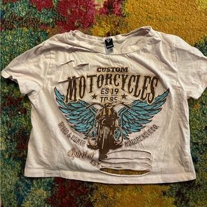 cropped motorcycle tee